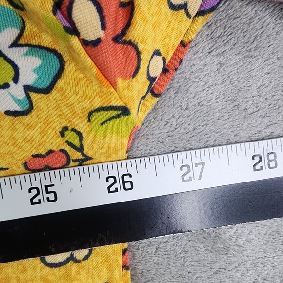 Women's Yellow LulaRoe Floral Print Tunic Top Shirt Short Sleeve Size M - Picture 8 of 10